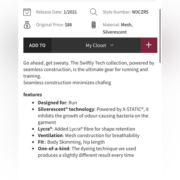 Lululemon Swiftly Tech Long Sleeve 2.0 MultiDye Shibori Stripe Graphite Grey 10 - Picture 10 of 10